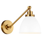 Wellfleet Single Arm Dome Wall Sconce - Burnished Brass / Matte White