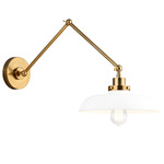 Wellfleet Double Arm Wide Wall Sconce - Burnished Brass / Matte White