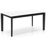 Lord Small Dining Table - Matte Black / White Alpi Faux Marble Ceramic
