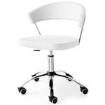 New York Swivel Chair - Chrome / Ekos White