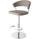 New York Swivel Stool - Chrome / Ekos Taupe