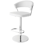 New York Swivel Stool - Chrome / Ekos White