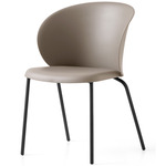 Tuka Tubular Base Chair - Matte Black / Matte Taupe