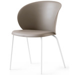 Tuka Tubular Base Chair - Matte Optic White / Matte Taupe