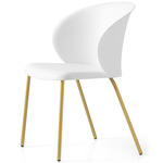Tuka Tubular Base Chair - Painted Brass / Matte Optic White