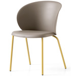 Tuka Tubular Base Chair - Painted Brass / Matte Taupe