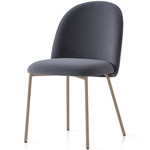 Tuka Tubular Base Chair - Matte Taupe Metal / Grey Velvet