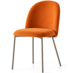 Tuka Tubular Base Chair - Matte Taupe Metal / Saffron Yellow Velvet