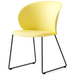 Tuka Sled Base Chair - Matte Black / Matte Lemon Yellow