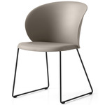 Tuka Sled Base Chair - Matte Black / Matte Taupe