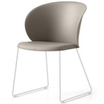 Tuka Sled Base Chair - Matte Optic White / Matte Taupe