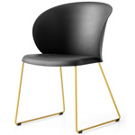 Tuka Sled Base Chair - Painted Brass / Matte Black