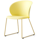 Tuka Sled Base Chair - Painted Brass / Matte Lemon Yellow