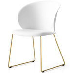 Tuka Sled Base Chair - Painted Brass / Matte Optic White