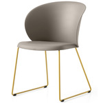 Tuka Sled Base Chair - Painted Brass / Matte Taupe