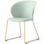 Tuka Sled Base Chair - Painted Brass / Matte Thyme Green