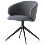 Tuka Upholstered Swivel Chair - Matte Black / Black Crossweave
