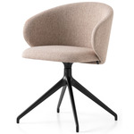 Tuka Upholstered Swivel Chair - Matte Black / Taupe Crossweave
