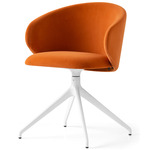 Tuka Upholstered Swivel Chair - Matte Optic White / Saffron Yellow Velvet