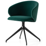 Tuka Upholstered Swivel Chair - Matte Black / Forest Green Velvet