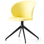 Tuka Swivel Chair - Matte Black / Matte Lemon Yellow
