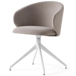 Tuka Upholstered Swivel Chair - Matte Optic White / Sand Velvet