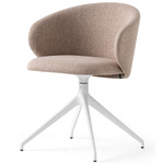 Tuka Upholstered Swivel Chair - Matte Optic White / Taupe Crossweave