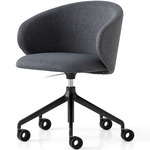 Tuka Swivel Upholstered Office Chair - Matte Black / Black Crossweave