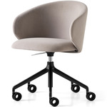 Tuka Swivel Upholstered Office Chair - Matte Black / Sand Velvet