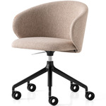 Tuka Swivel Upholstered Office Chair - Matte Black / Taupe Crossweave