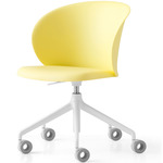 Tuka Swivel Office Chair - Matte Optic White / Matte Lemon Yellow