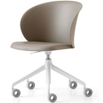 Tuka Swivel Office Chair - Matte Optic White / Matte Taupe