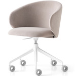 Tuka Swivel Upholstered Office Chair - Matte Optic White / Sand Velvet