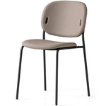 Yo! Tubular Base Upholstered Chair - Matte Black / Plain Taupe