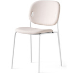 Yo! Tubular Base Upholstered Chair - Matte Optic White / Plain Sand