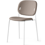 Yo! Tubular Base Upholstered Chair - Matte Optic White / Plain Taupe