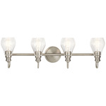Greenbrier Bathroom Vanity Light - Brushed Nickel / Clear Seeded