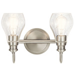 Greenbrier Bathroom Vanity Light - Brushed Nickel / Clear Seeded