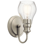Greenbrier Wall Sconce - Brushed Nickel / Clear Seeded
