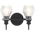 Greenbrier Bathroom Vanity Light - Black / Clear Seeded