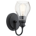 Greenbrier Wall Sconce - Black / Clear Seeded