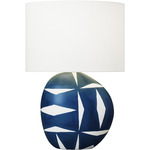 Franz Table Lamp - White Leather / Semi Matte Lavender / White Linen