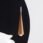 Stem Pendant - Brushed Stainless Steel / Natural Oak