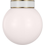 Monroe Small Ceiling Light - Burnished Brass / Gloss White / Milk