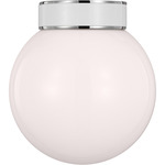 Monroe Small Ceiling Light - Polished Nickel / Gloss White / Milk
