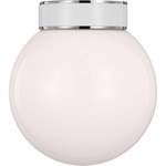 Monroe Small Ceiling Light - Polished Nickel / Gloss White / Milk