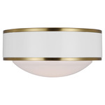 Monroe LED Ceiling Light Fixture - Burnished Brass / Milk White Glass
