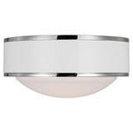 Monroe LED Ceiling Light Fixture - Polished Nickel / Milk White Glass
