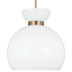 Londyn Round Pendant - Burnished Brass / Milk White Glass