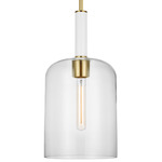 Monroe Cylinder Pendant - Burnished Brass / Clear